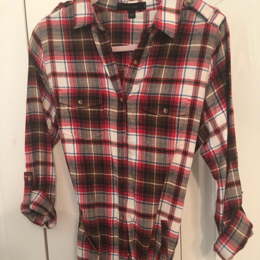 Flannel dress with belt!